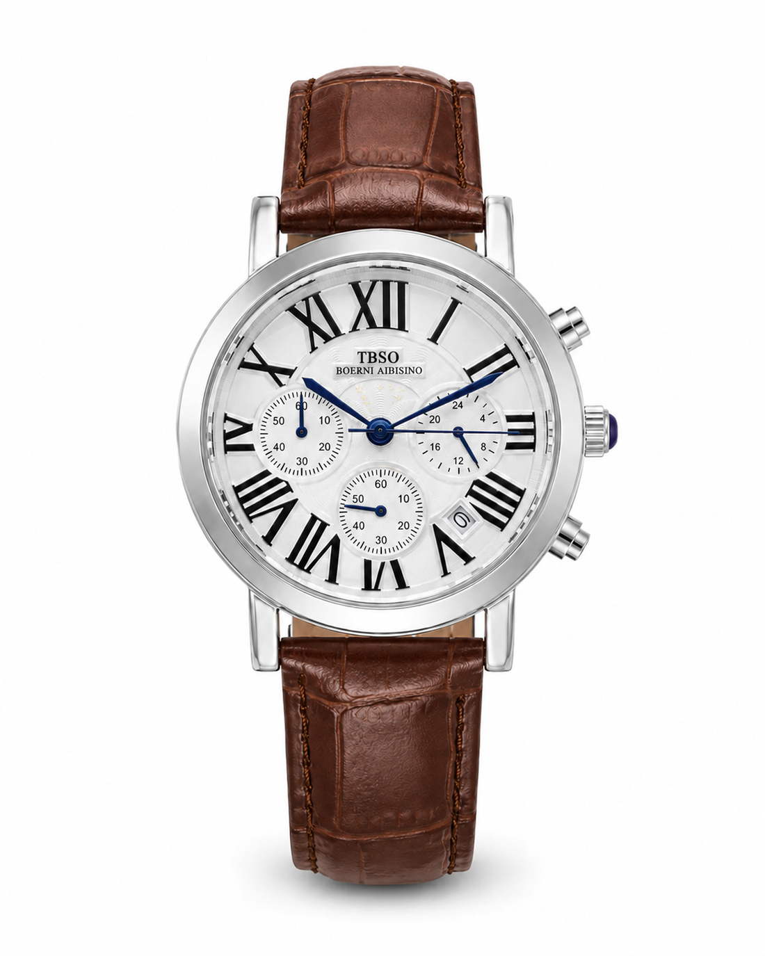 Ibso Classic White (Brown Leather Strap)