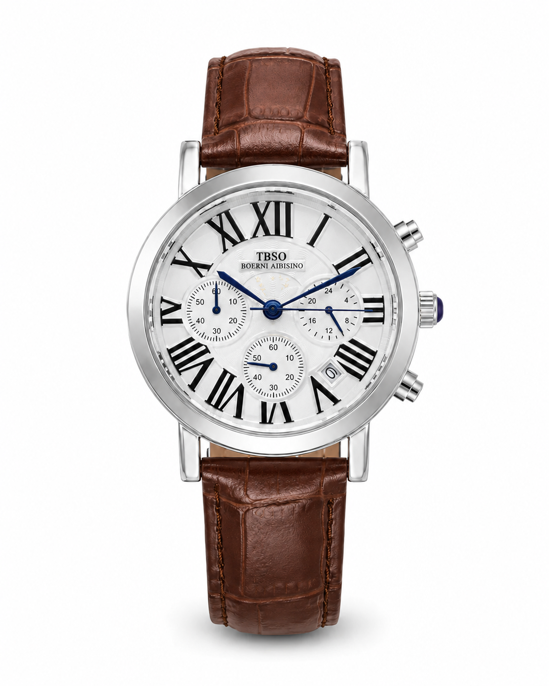 Ibso Classic White (Brown Leather Strap)