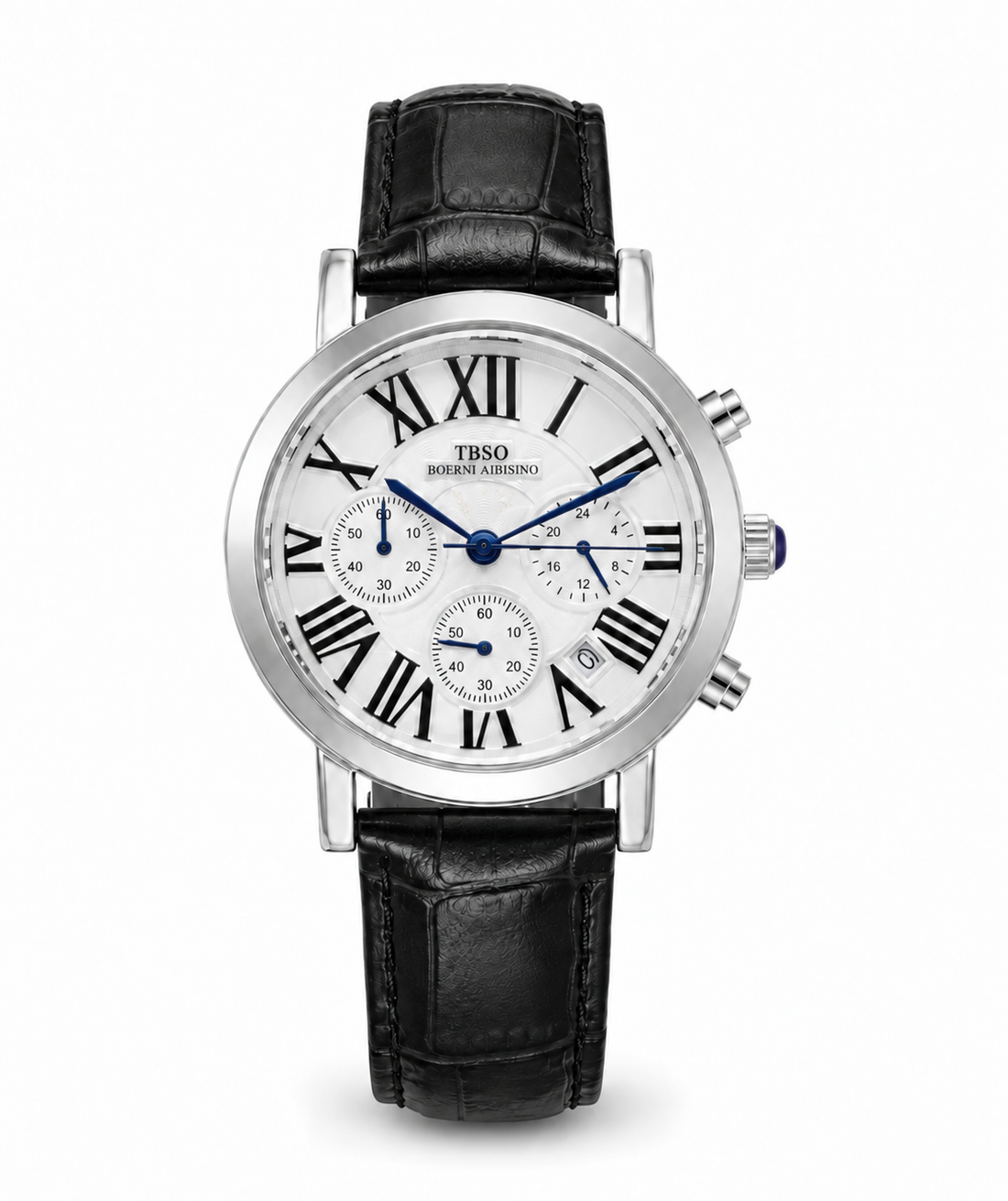 Ibso Classic White (Black Leather Strap)