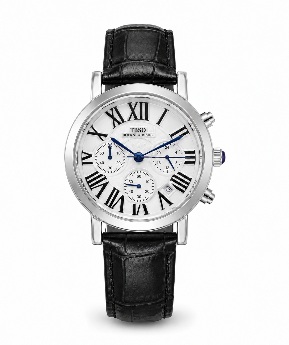 Ibso Classic White (Black Leather Strap)