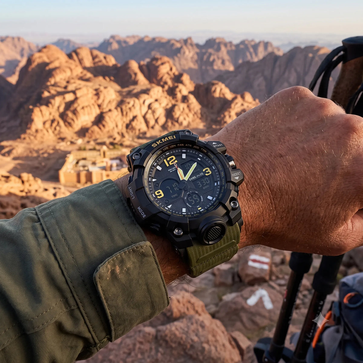 SKMEI 1637 black and olive sport watch