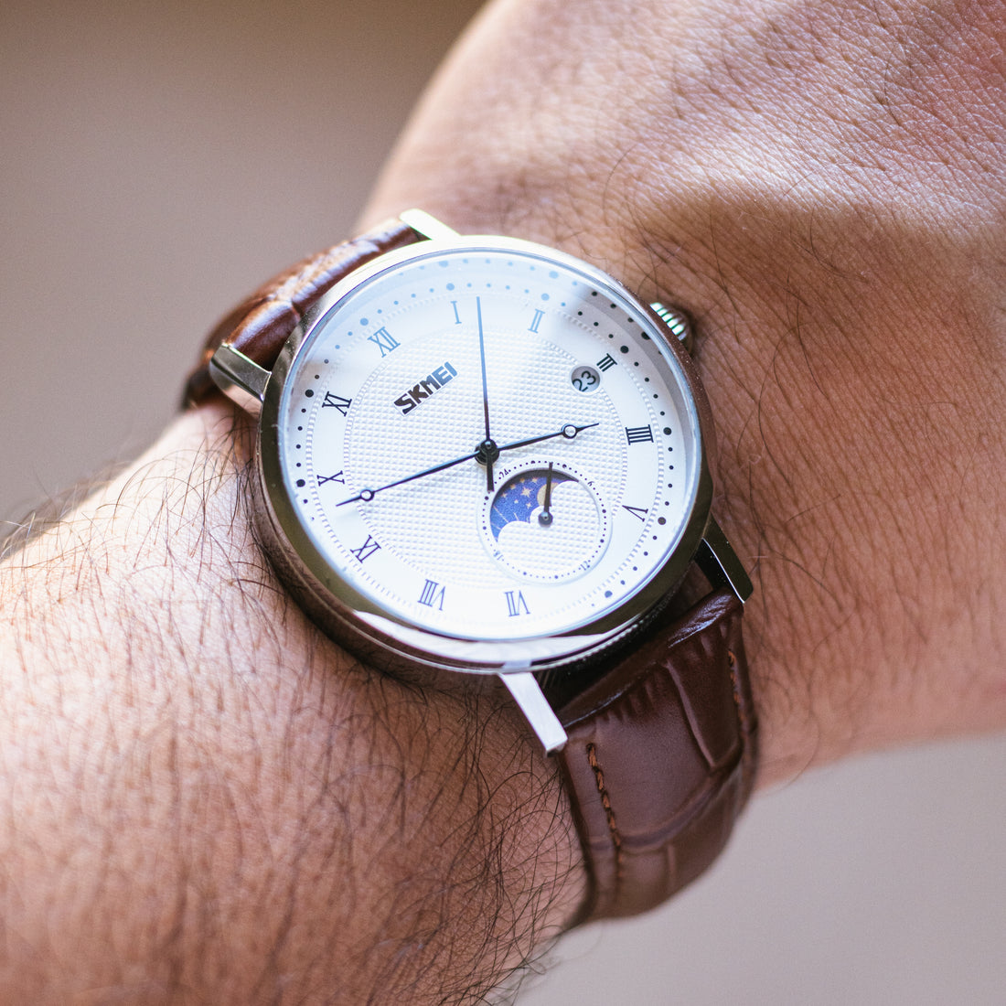 SKMEI 9308 leather strap