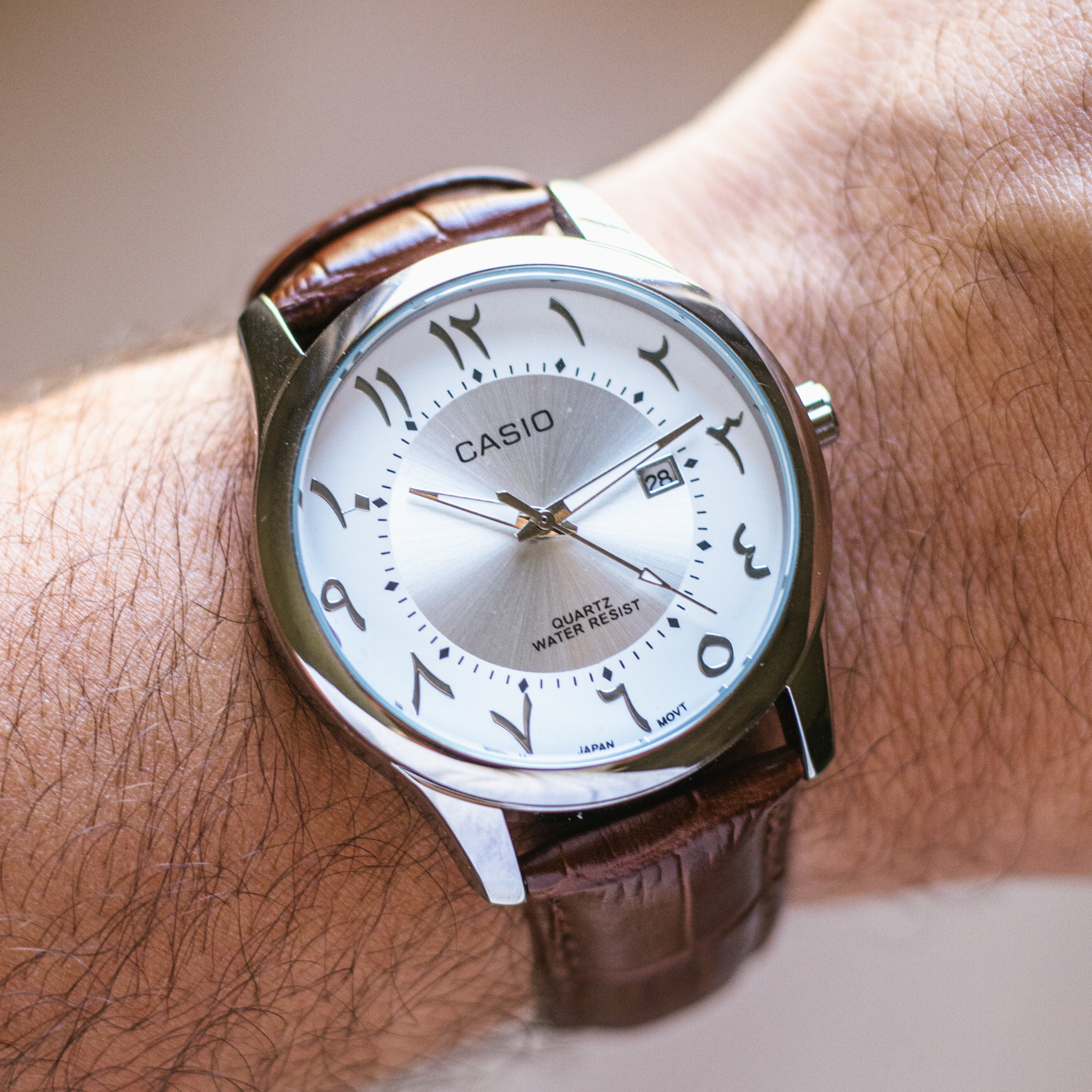 Casio mtp 3679 arabic version leather strap