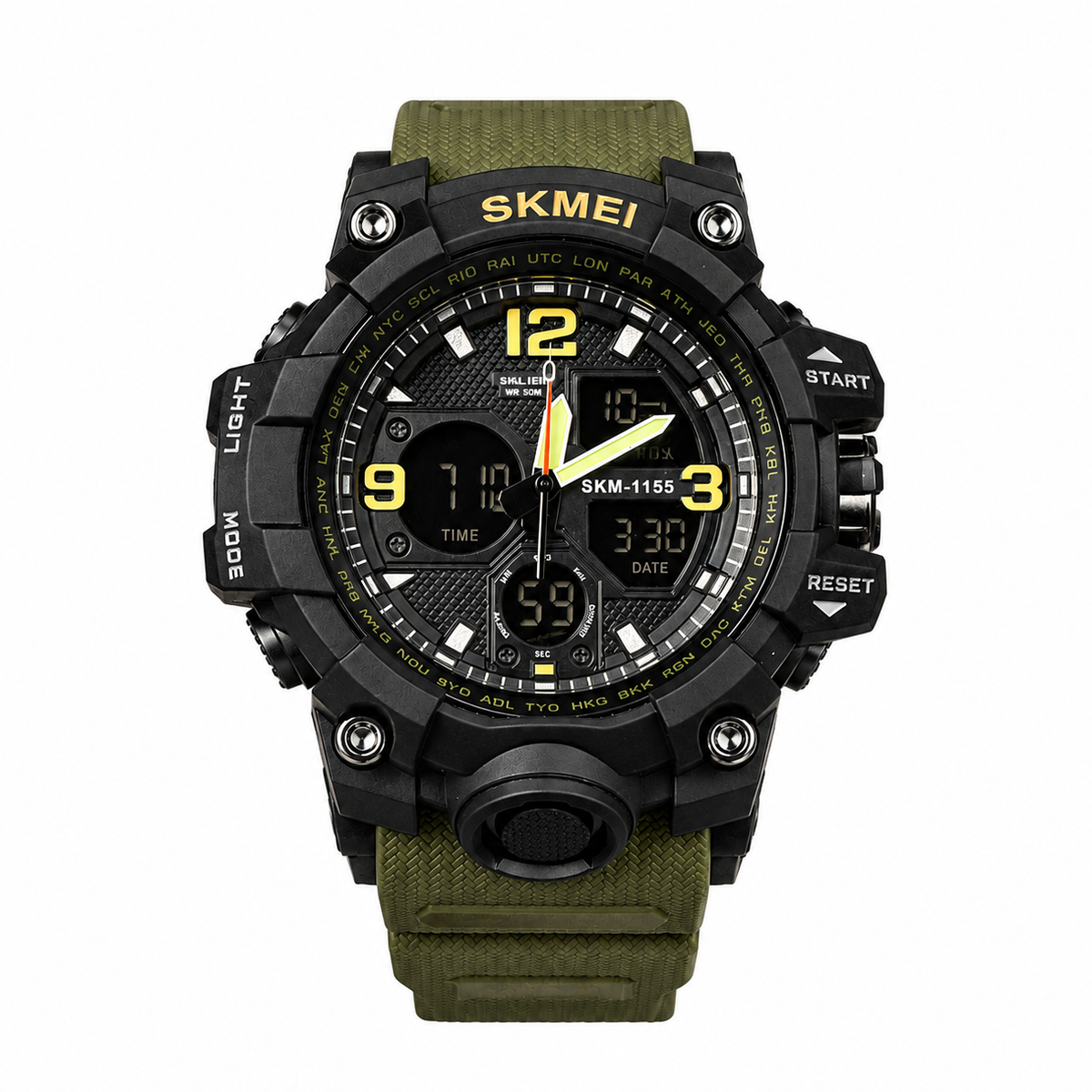 SKMEI 1637 black and olive sport watch
